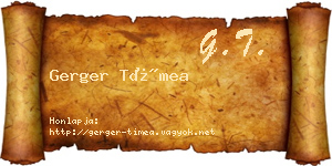 Gerger Tímea névjegykártya