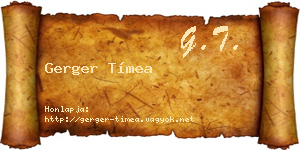 Gerger Tímea névjegykártya